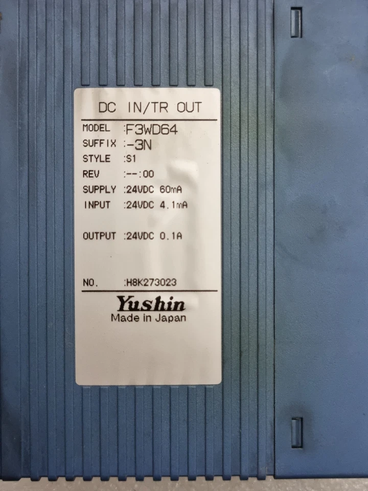 Yushin F3WD64 DC Input Transistor Output Plc Module (Used Working)F3WD64 WD64-3N